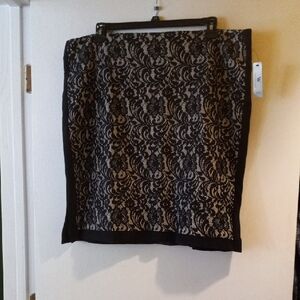 Worthington Black Lace Pencil Skirt